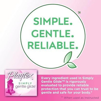 Playtex Simply Gentle Glide Unparfümierte Tampons, Super Saugfähigkeit, 36 Stück (Packung mit 1)
