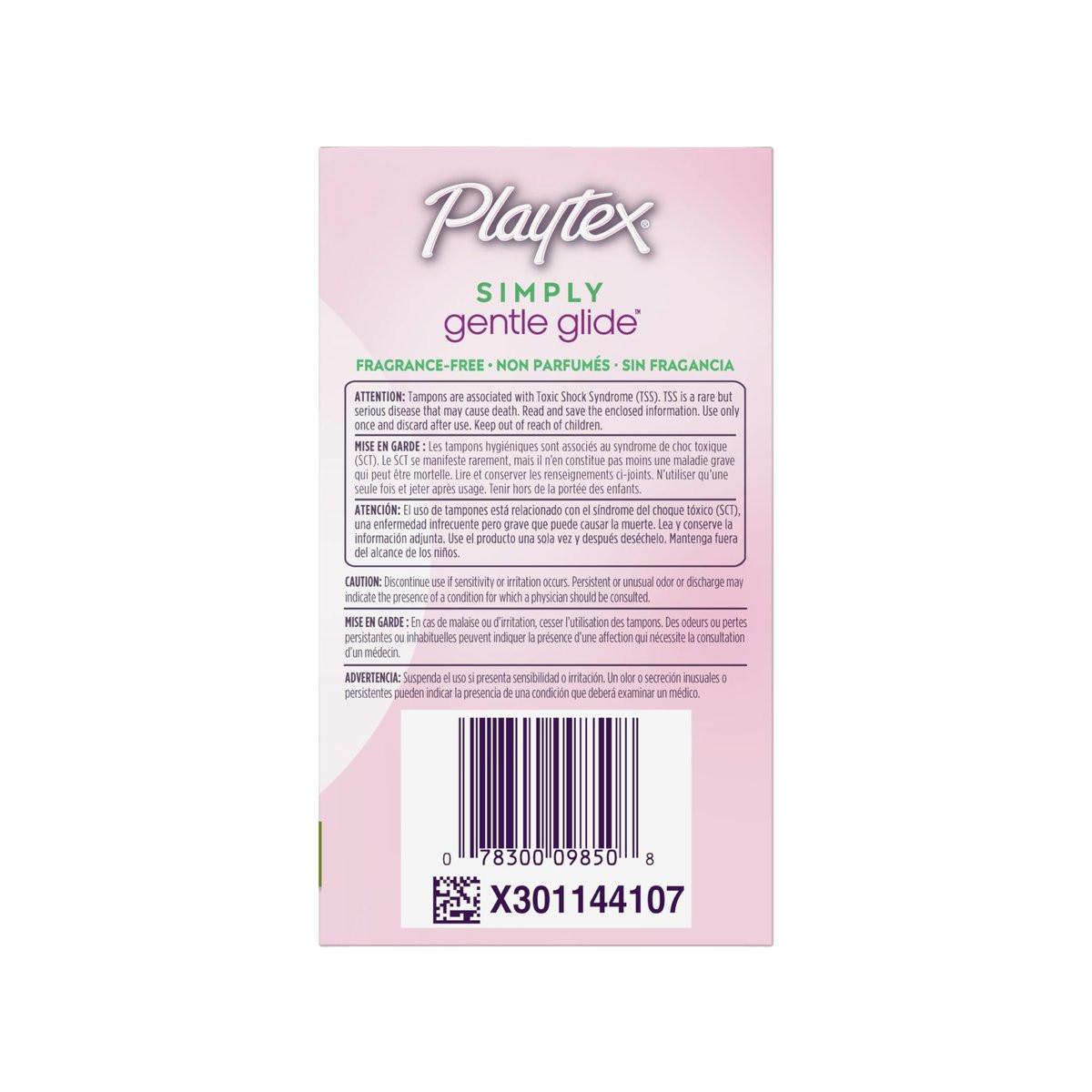 Playtex Simply Gentle Glide Unparfümierte Tampons, Super Saugfähigkeit, 36 Stück (Packung mit 1)