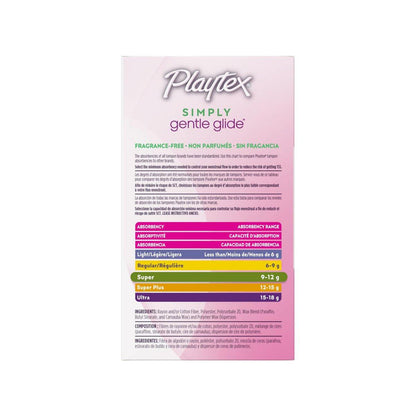 Playtex Simply Gentle Glide Unparfümierte Tampons, Super Saugfähigkeit, 36 Stück (Packung mit 1)