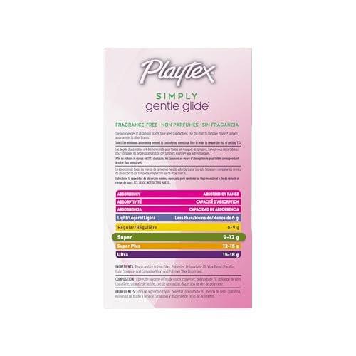 Playtex Simply Gentle Glide Unparfümierte Tampons, Super Saugfähigkeit, 36 Stück (Packung mit 1)