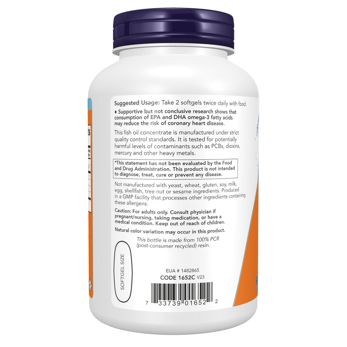 NOW Foods Omega-3 Fischöl 180 EPA / 120 DHA, 200 Weichkapseln