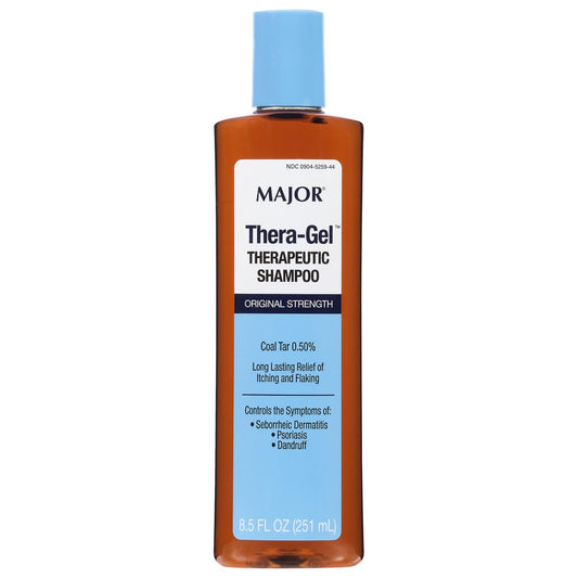 Major Thera-Gel Therapeutisches Shampoo - Original Stärke - Steinkohlenteer 0,50% - Hilft, die Symptome von seborrhoischer Dermatitis, Psoriasis und Schuppen zu kontrollieren - 250 ml