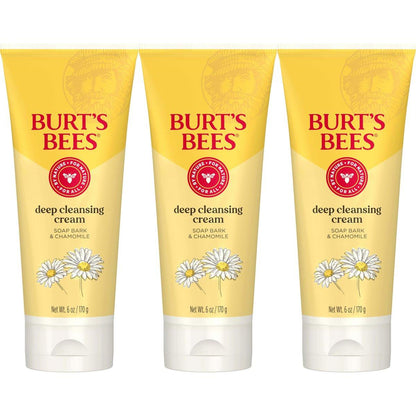 Burt's Bees Gesichtsreinigung, Tiefenreinigungscreme, 6 Unzen (3er-Pack) – Natürlicher Reiniger mit Kamille