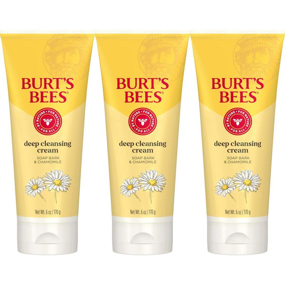 Burt's Bees Gesichtsreinigung, Tiefenreinigungscreme, 6 Unzen (3er-Pack) – Natürlicher Reiniger mit Kamille