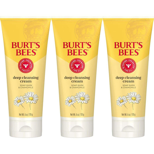 Burt's Bees Gesichtsreinigung, Tiefenreinigungscreme, 6 Unzen (3er-Pack) – Natürlicher Reiniger mit Kamille