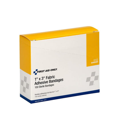 First Aid Only G122 Stoffpflaster 1 x 3 Zoll – Bambus-Wundauflagen, 100 Stück, Nachfüllpack für Erste-Hilfe-Kästen, Haushalt, Betrieb