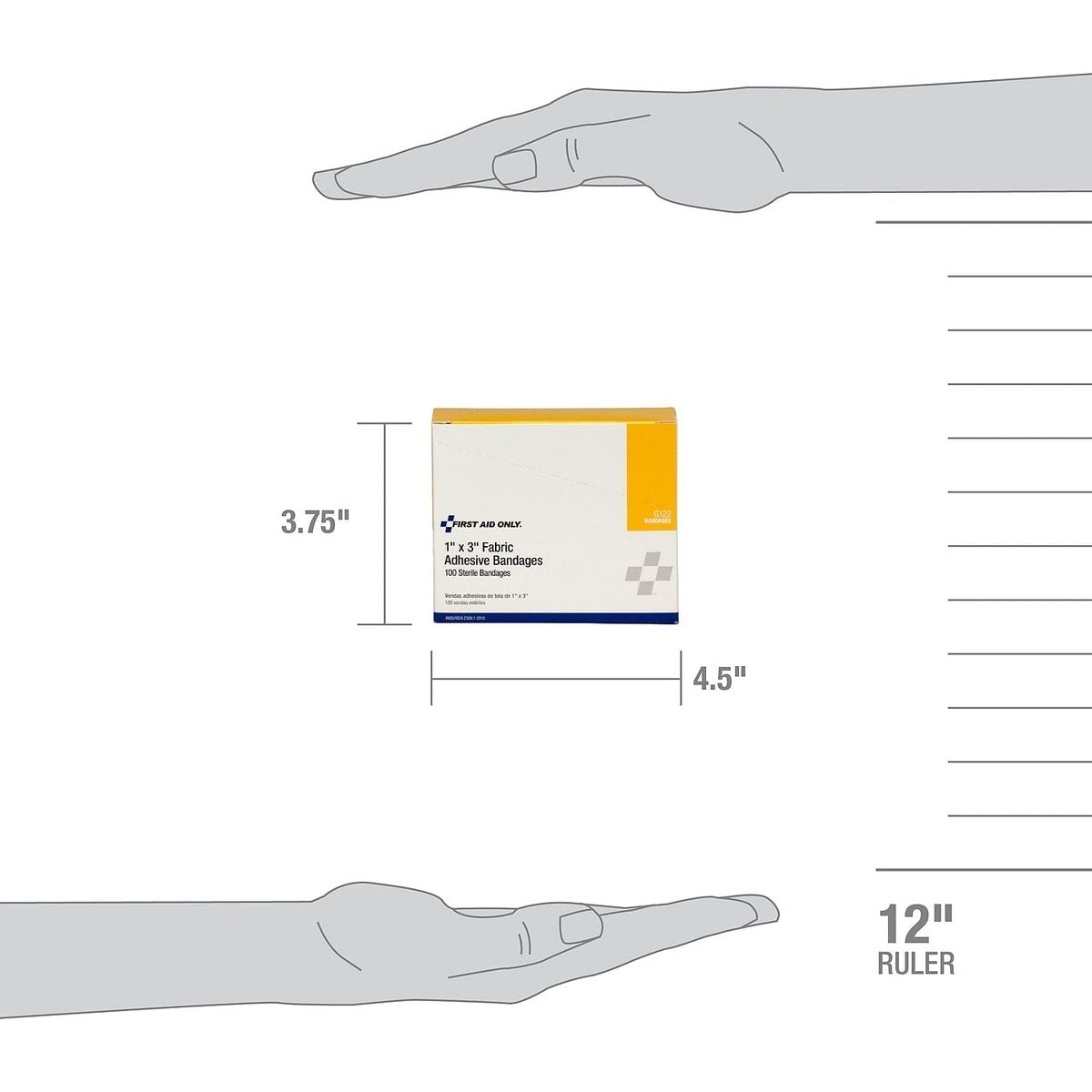 First Aid Only G122 Stoffpflaster 1 x 3 Zoll – Bambus-Wundauflagen, 100 Stück, Nachfüllpack für Erste-Hilfe-Kästen, Haushalt, Betrieb