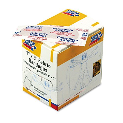 First Aid Only G122 Stoffpflaster 1 x 3 Zoll – Bambus-Wundauflagen, 100 Stück, Nachfüllpack für Erste-Hilfe-Kästen, Haushalt, Betrieb