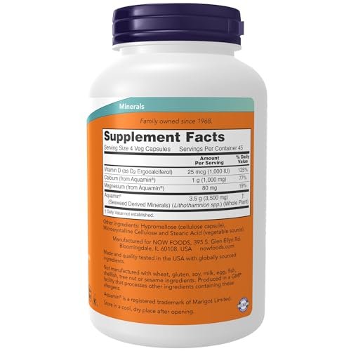 NOW Foods Nahrungsergänzung, Rote Meeresalgen mit Vitamin D-2, für die Gelenkgesundheit*, 180 Veggie-Kapseln
