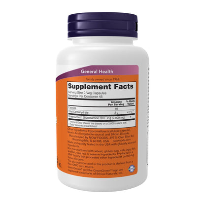 NOW Foods Glucosamin '1000' (GreenGrown® Glucosamin) – Vegetarische Kapseln, 90 Stück