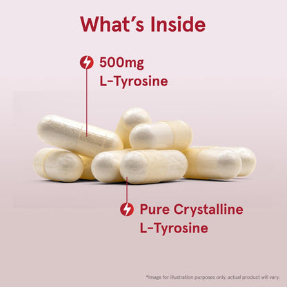 Jarrow Formulas® L-Tyrosin 500 mg – Nahrungsergänzungsmittel für die Gehirngesundheit, 100 Kapseln, 100-Tage-Vorrat