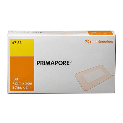 Smith & Nephew PRIMAPORE 7133 Peripherer IV-Klebeverband, haftender Nichtgewebe-Inselverband, Packung mit 100 Stück (2 7/8 x 2 Zoll)