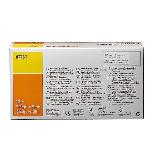 Smith & Nephew PRIMAPORE 7133 Peripherer IV-Klebeverband, haftender Nichtgewebe-Inselverband, Packung mit 100 Stück (2 7/8 x 2 Zoll)