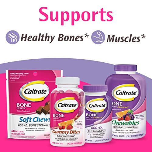Caltrate Kautabletten 600 + D3 Plus Mineralien Calcium und Vitamin D, Zuckerfrei, Kirsche, Orange und Fruchtpunsch, 155 Stück