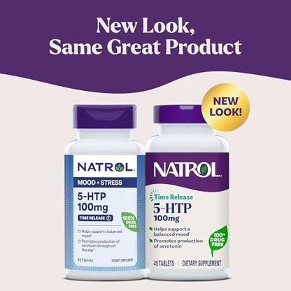 Natrol 5-HTP 100 mg – 90 Tabletten mit Zeitfreisetzung zur Unterstützung einer ausgeglichenen Stimmung