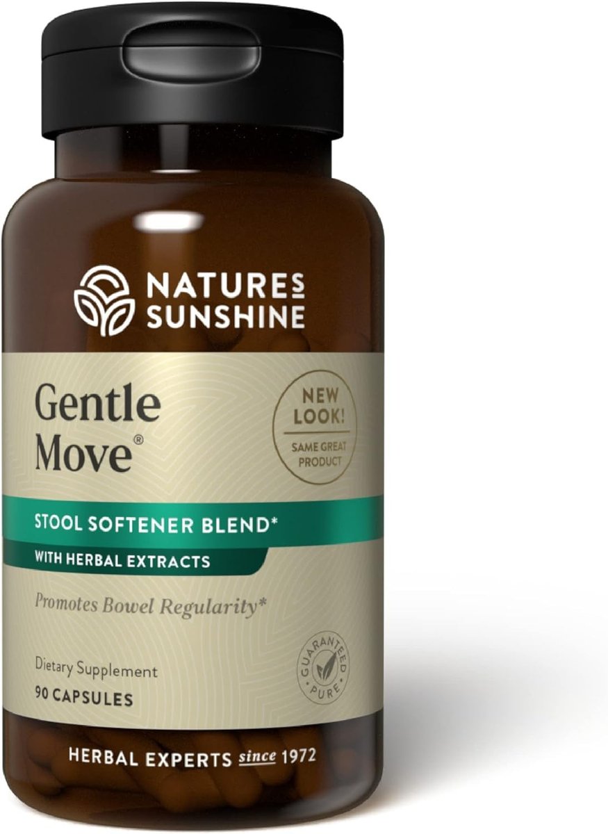 Nature's Sunshine Gentle Move: Natürliche Verstopfungslinderung & tägliche Verdauungsunterstützung mit Ballaststoffen, 90 Kapseln