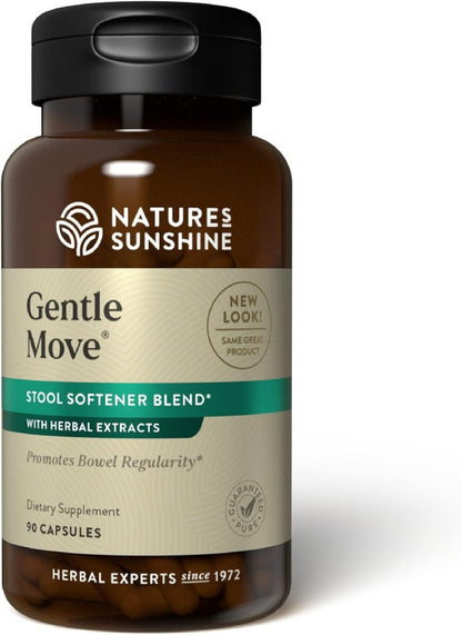 Nature's Sunshine Gentle Move: Natürliche Verstopfungslinderung & tägliche Verdauungsunterstützung mit Ballaststoffen, 90 Kapseln