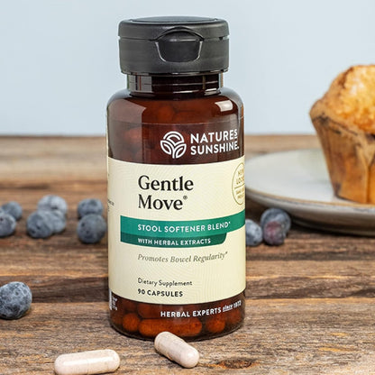 Nature's Sunshine Gentle Move: Natürliche Verstopfungslinderung & tägliche Verdauungsunterstützung mit Ballaststoffen, 90 Kapseln