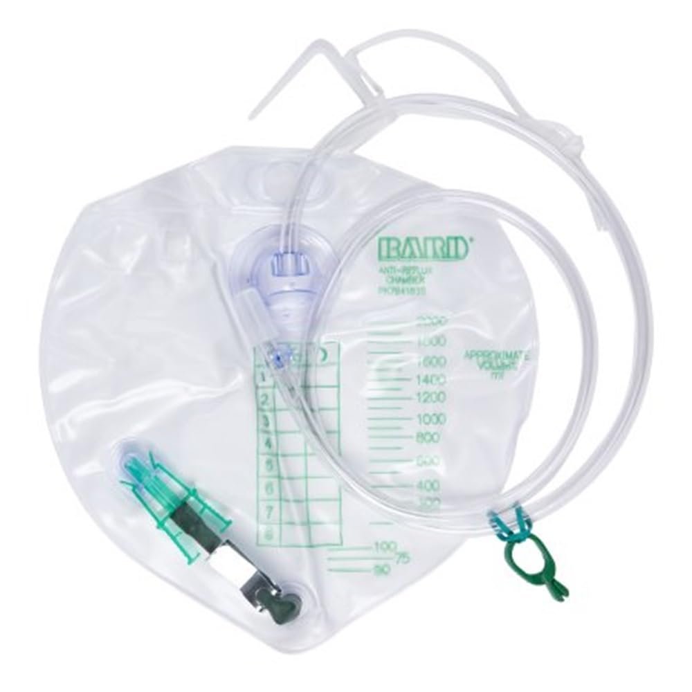 Einzelner Beutel für Blasendrainage, steril, 2000 ml, mit Einzelhaken-Aufhänger (Schnur) – Bard Medical Division 154002