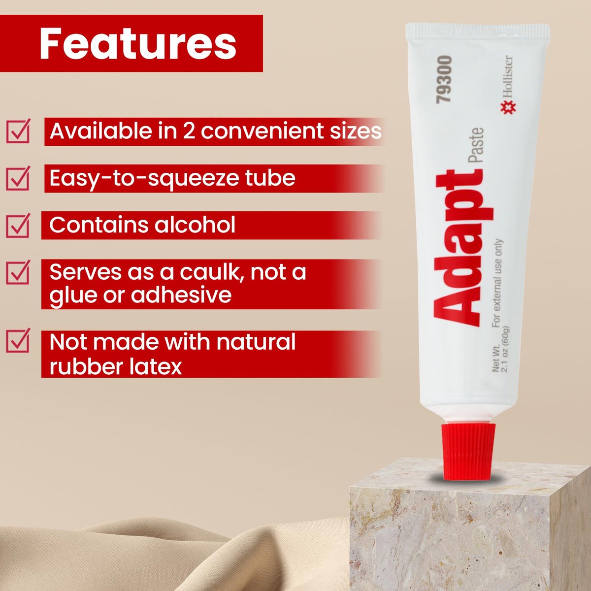 Hollister 79300 Adapt Hautschutzpaste, 2,1 oz Tube – Stoma-Paste, Stomaversorgung