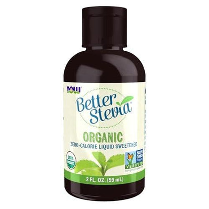 NOW Foods BetterStevia Bio Flüssiger Zero-Kalorien-Süßstoff, Keto-freundlich, für Diabetiker geeignet, ohne Erythrit, 59 ml