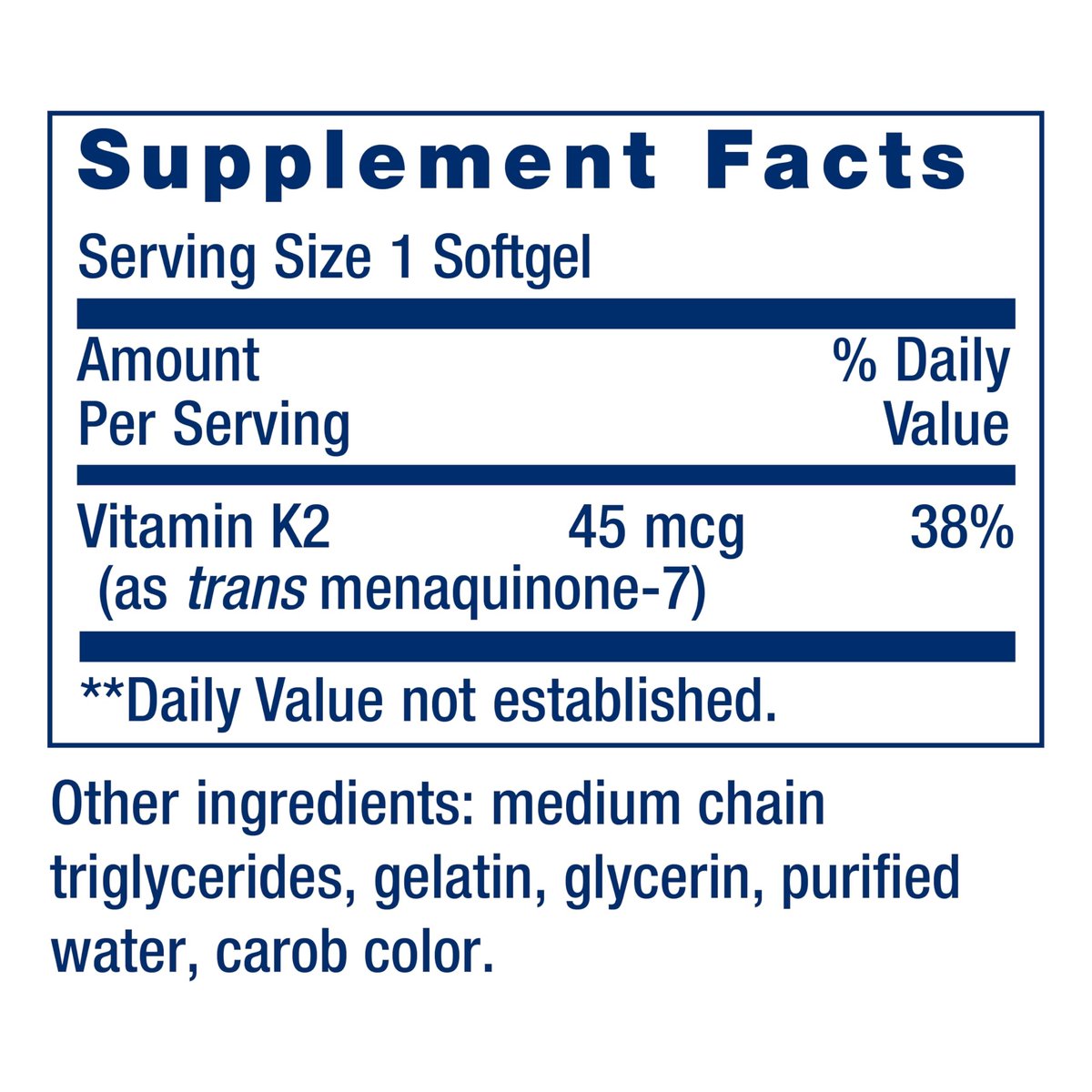 Life Extension Low Dose Vitamin K2 – Unterstützt die Arteriengesundheit – Non-GMO, glutenfrei – 90 Softgels