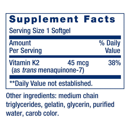 Life Extension Low Dose Vitamin K2 – Unterstützt die Arteriengesundheit – Non-GMO, glutenfrei – 90 Softgels