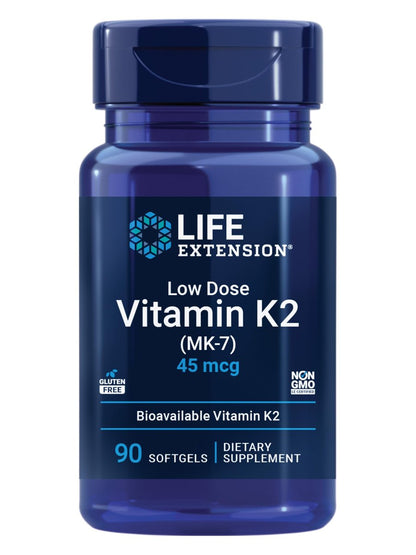 Life Extension Low Dose Vitamin K2 – Unterstützt die Arteriengesundheit – Non-GMO, glutenfrei – 90 Softgels