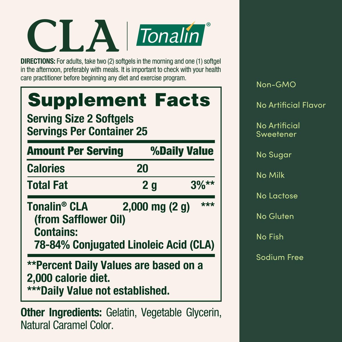 Nature's Bounty Tonalin CLA 1000 mg, 50 Rapid Release Weichkapseln – Nahrungsergänzungsmittel zur Unterstützung von Diät und Körper
