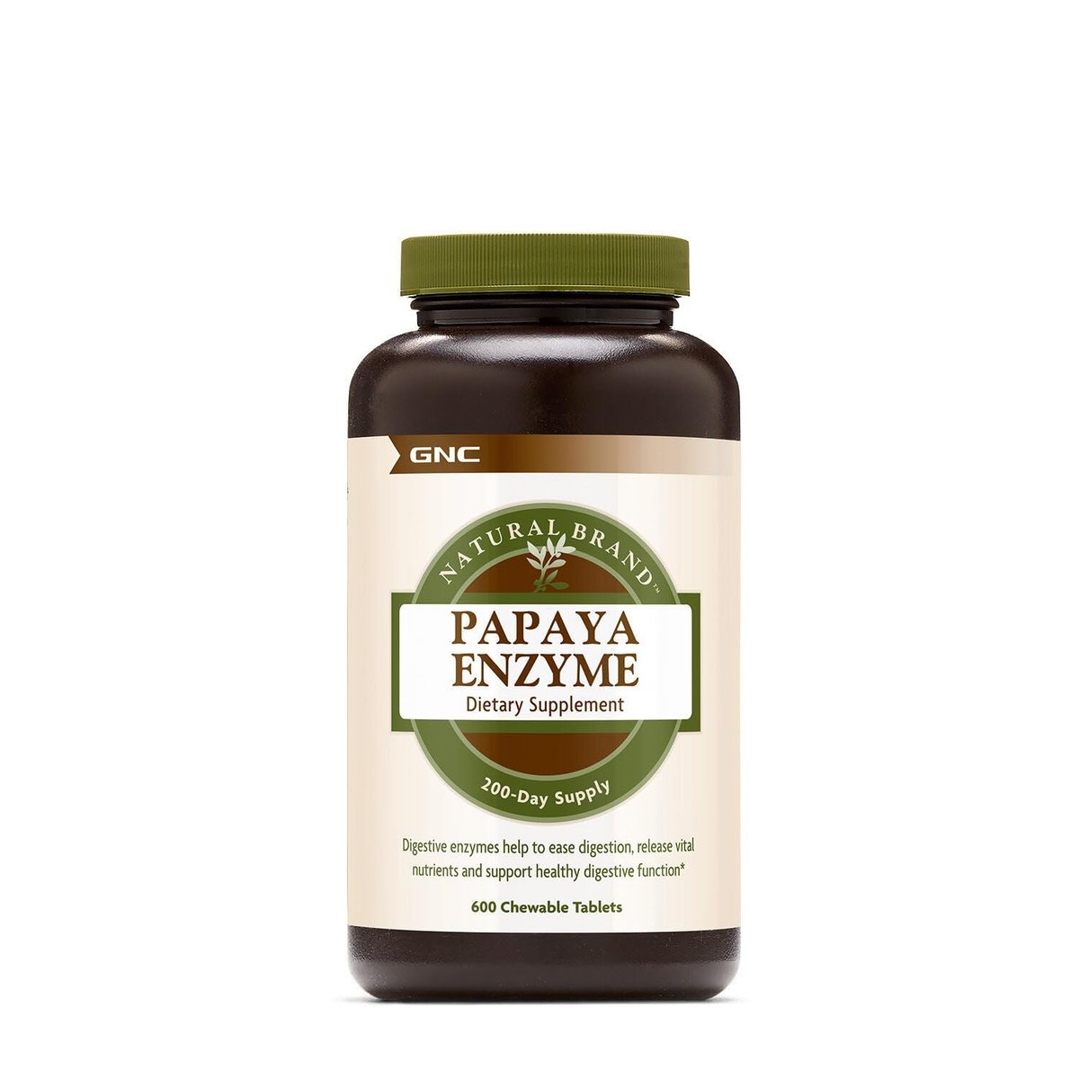 GNC Natural Brand Papaya Enzyme – 600 Kautabletten, Verdauungsenzym-Komplex