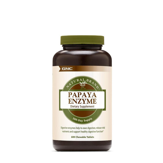 GNC Natural Brand Papaya Enzyme – 600 Kautabletten, Verdauungsenzym-Komplex