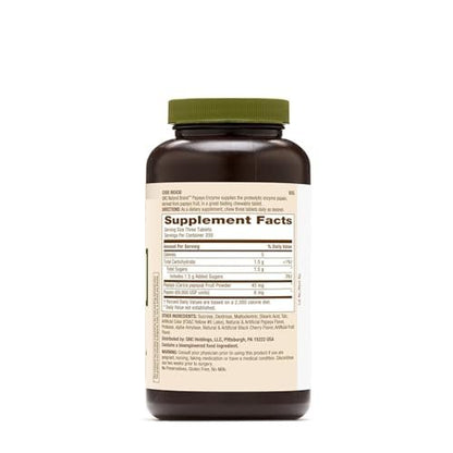 GNC Natural Brand Papaya Enzyme – 600 Kautabletten, Verdauungsenzym-Komplex