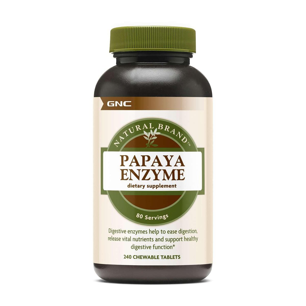 GNC Natural Brand Papaya Enzymes – 240 Tabletten – Unterstützt eine gesunde Verdauungsfunktion