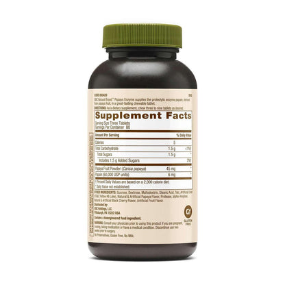 GNC Natural Brand Papaya Enzymes – 240 Tabletten – Unterstützt eine gesunde Verdauungsfunktion