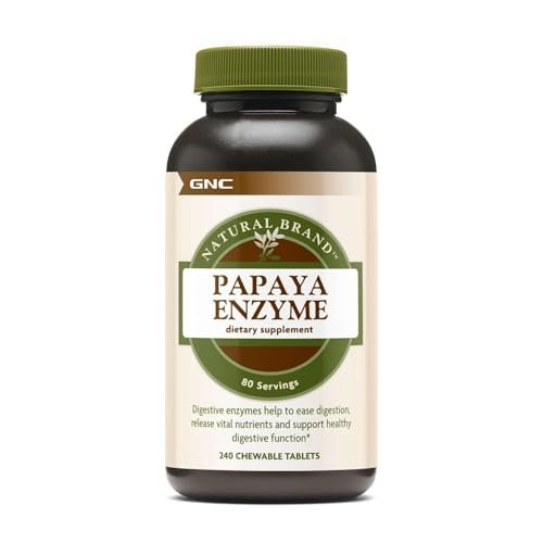 GNC Natural Brand Papaya Enzymes – 240 Tabletten – Unterstützt eine gesunde Verdauungsfunktion