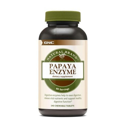 GNC Natural Brand Papaya Enzymes – 240 Tabletten – Unterstützt eine gesunde Verdauungsfunktion