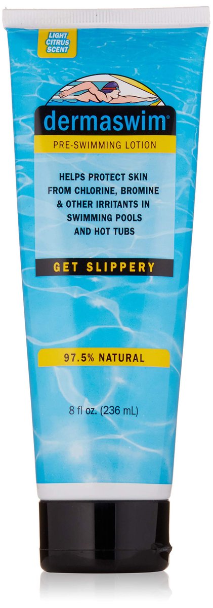 DERMASWIM Pre-Swim Lotion für Chlor-Schutz – 237 ml | 97,5 % natürlich & parabenfrei | Vitamin-angereichert mit Aloe & grünem Tee | Schützt und befeuchtet die Haut vor dem Schwimmen im Pool oder Whirlpool