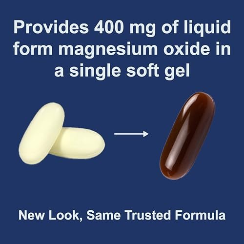 Carlson Magnesium-Gele, 400 mg Magnesium pro Weichkapsel, Herz- und Muskelunterstützung, Magnesium-Gelkapseln, Darmfunktion, Magnesium-Ergänzung, 250 Weichkapseln