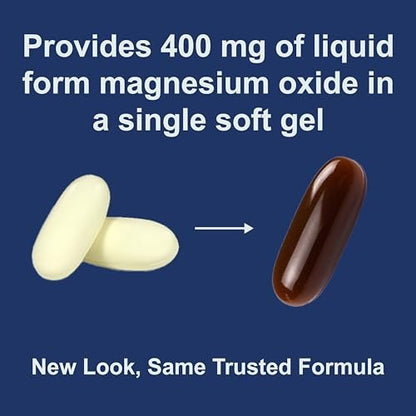 Carlson Magnesium-Gele, 400 mg Magnesium pro Weichkapsel, Herz- und Muskelunterstützung, Magnesium-Gelkapseln, Darmfunktion, Magnesium-Ergänzung, 250 Weichkapseln