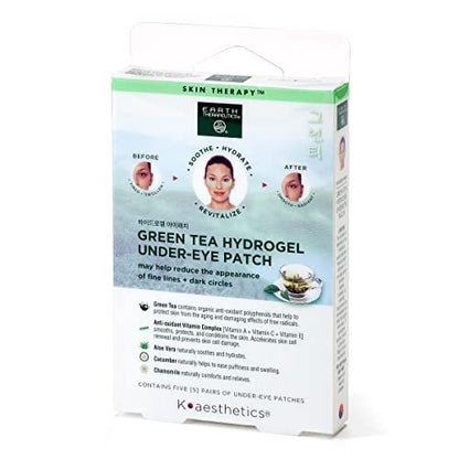 Earth Therapeutics Hydrogel Unter-Augen-Pflaster – Faltenglättung, Abschwellend, Dunkle Ringe – Erfrischt & Belebt – 5 Paare (10 Pflaster)
