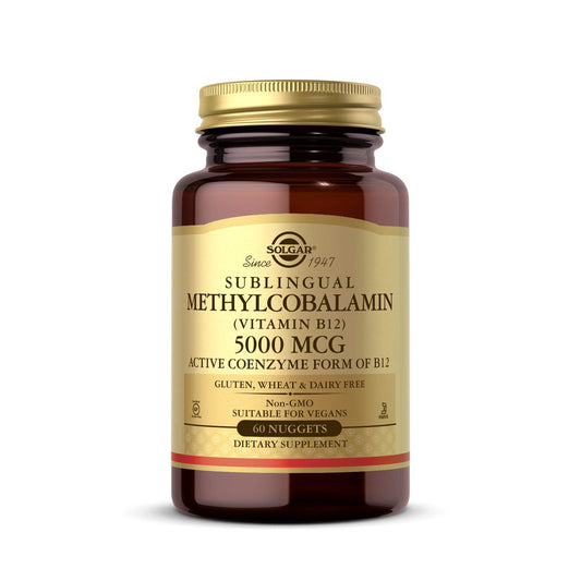 Solgar Methylcobalamin (Vitamin B12) 5000 mcg, 60 Nuggets - Kirschgeschmack - Unterstützt den Energiestoffwechsel - Körperbereite, aktive Form - Non-GMO, Vegan, Glutenfrei - 60 Portionen