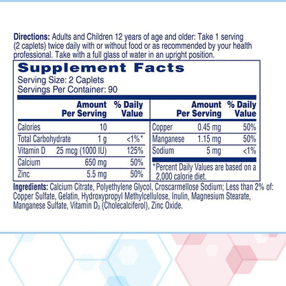 Citracal Maximum Plus Kalziumpräparat – Kalziumcitrat mit Vitamin D3, Zink und essentiellen Mineralien zur Unterstützung der Knochengesundheit, ab 12 Jahren, 180 Tabletten (Verpackung kann variieren)