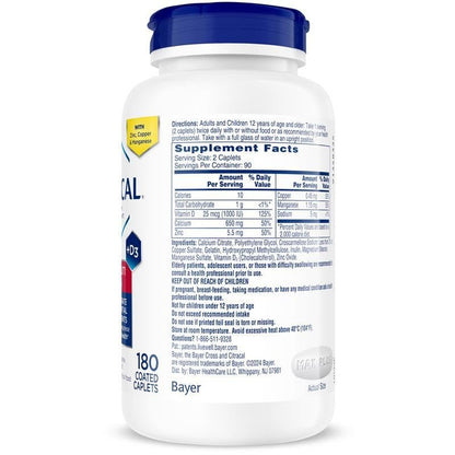 Citracal Maximum Plus Calcium Supplement – Calciumcitrat mit Vitamin D3, Zink & essentiellen Mineralien zur Unterstützung der Knochengesundheit, ab 12 Jahren, 120 Kapseln (Verpackung kann variieren)