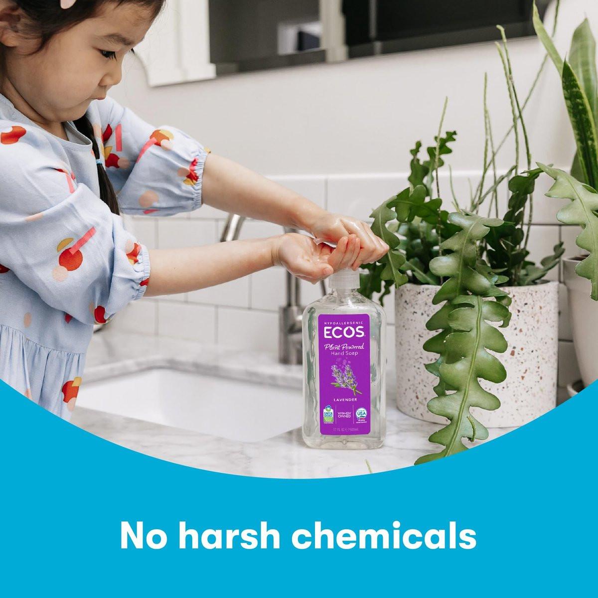 ECOS Hypoallergenes Handseife – Natürliche pH-ausgeglichene Handwaschseife mit Vitamin E – Sicher für empfindliche Haut – Lavendel – 17 Fl Oz (6er-Pack)
