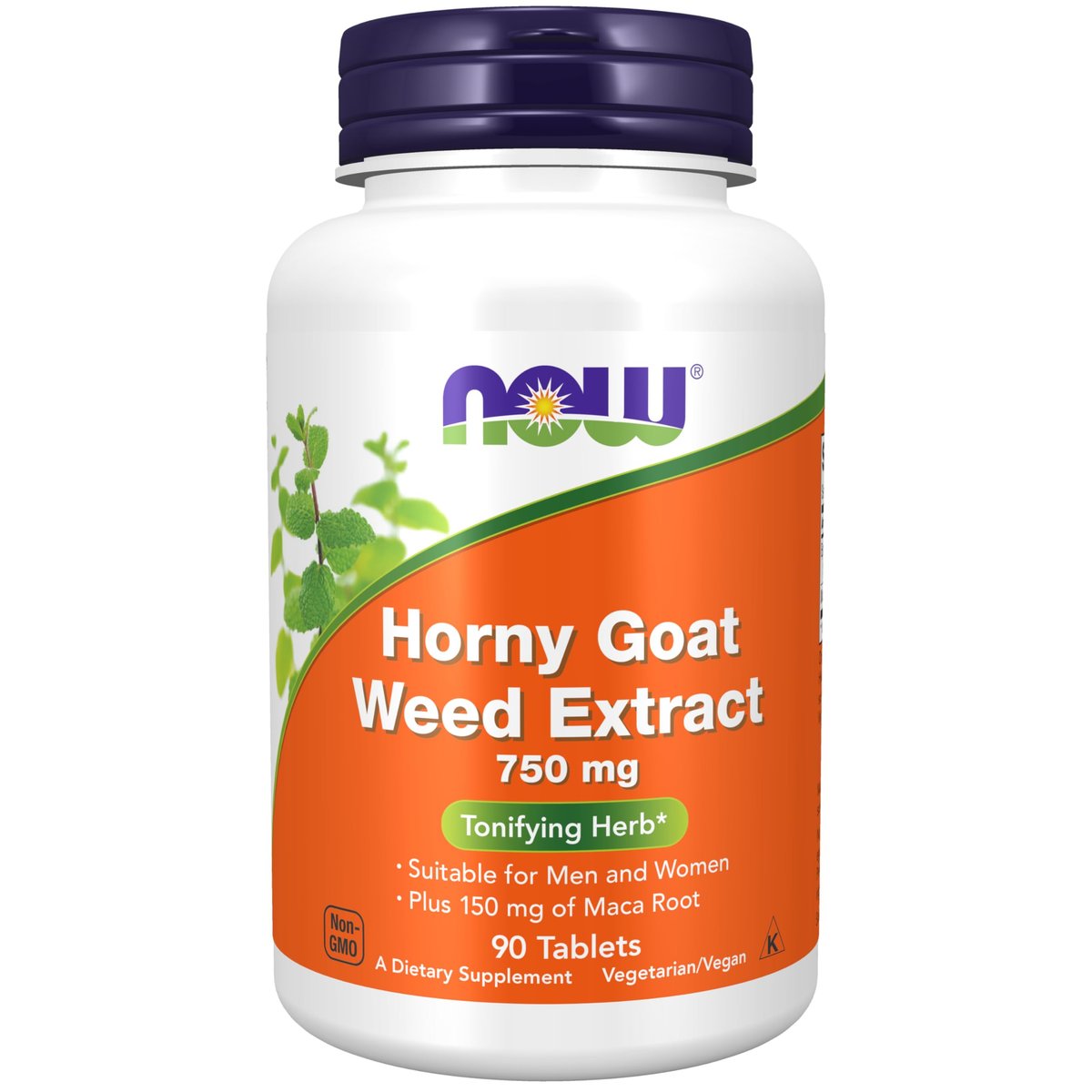 NOW Supplements, Horny Goat Weed Extrakt 750 mg plus 150 mg Maca-Wurzel, tonisierendes Kraut*, 90 Tabletten