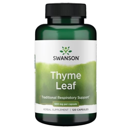 Swanson Thymianblätter – Kräuterergänzung zur Unterstützung der Atemwege und Verdauung (120 Kapseln, 500 mg)
