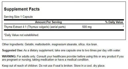Swanson Thymianblätter – Kräuterergänzung zur Unterstützung der Atemwege und Verdauung (120 Kapseln, 500 mg)