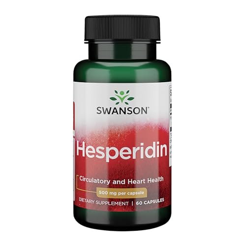 Swanson Hesperidin – Zitrusfrucht-Extrakt für Herz-Kreislauf-Unterstützung und Muskelregeneration – Antioxidative Eigenschaften – Glutenfrei & Non-GMO – 60 Kapseln