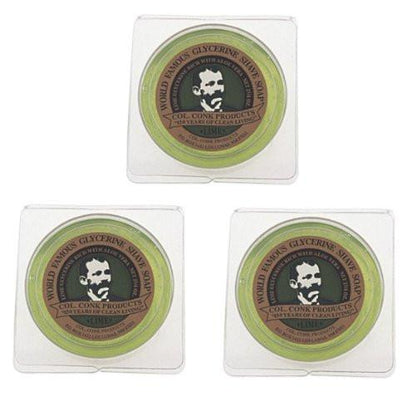 Col. Conk Weltberühmte Rasierseife, Lime - 3er-Pack - Jedes Stück 63,8 g