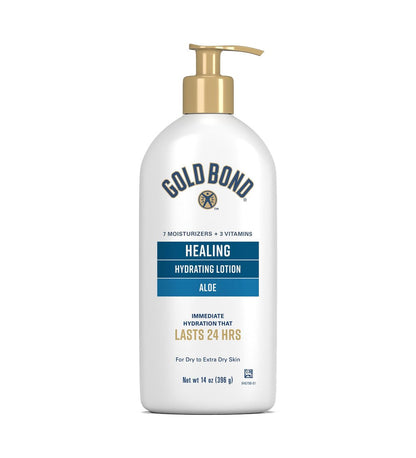 Gold Bond Healing Hydrating Lotion mit Aloe Vera, 14 oz – Feuchtigkeitsspendende Körperlotion für 24-Stunden-Hydration